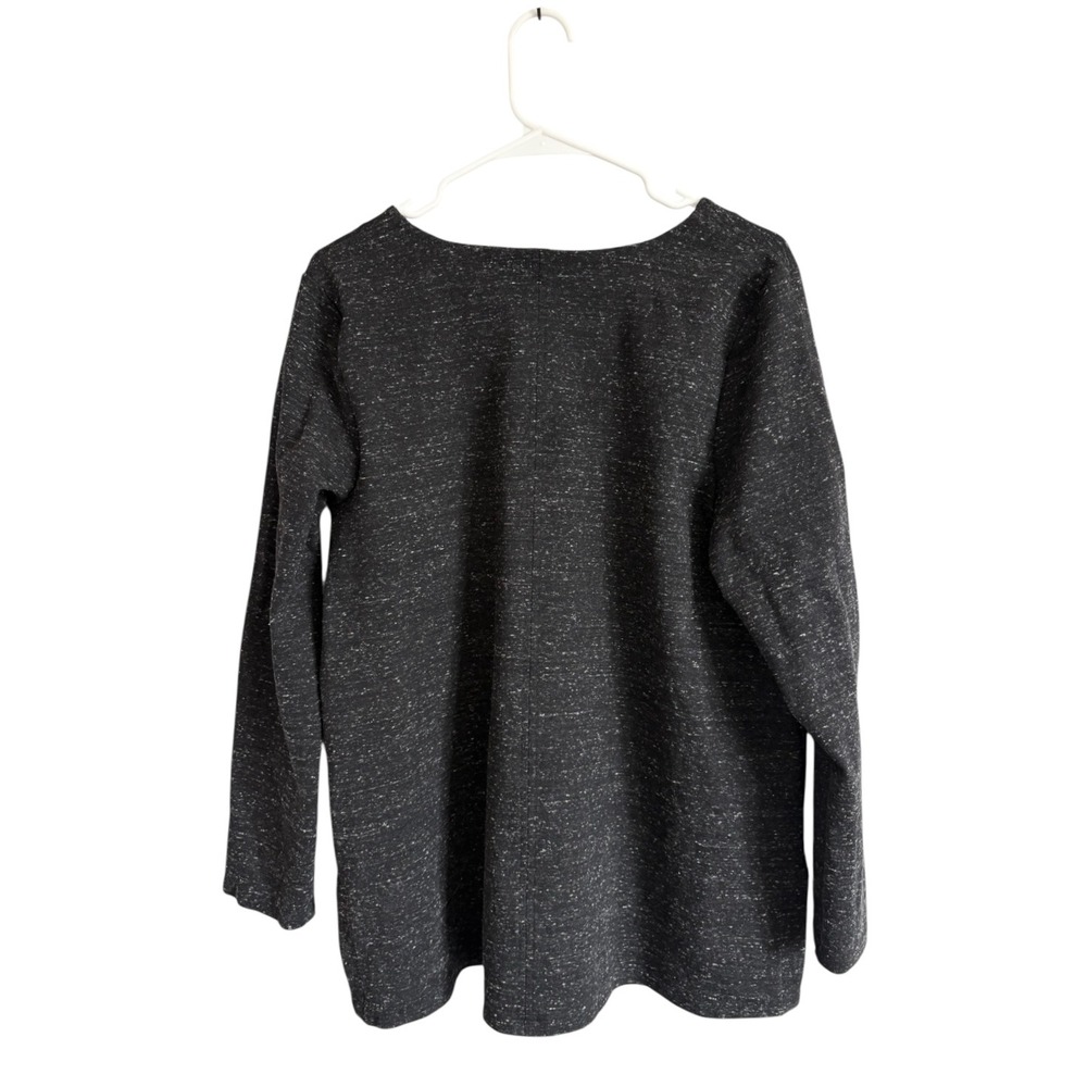 J. Jill Wearever Space Dye V-Neck Tunic Top Gray Long Sleeve Womens Size M - Picture 6 of 6